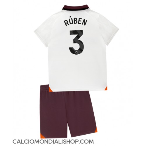 Maglie da calcio Manchester City Ruben Dias #3 Seconda Maglia Bambino 2023-24 Manica Corta (+ Pantaloni corti)